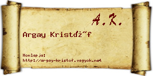 Argay Kristóf névjegykártya