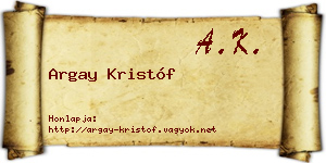 Argay Kristóf névjegykártya