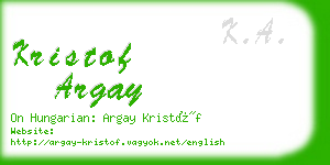 kristof argay business card